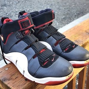 Nike zoom lebron 4 red black white size 12